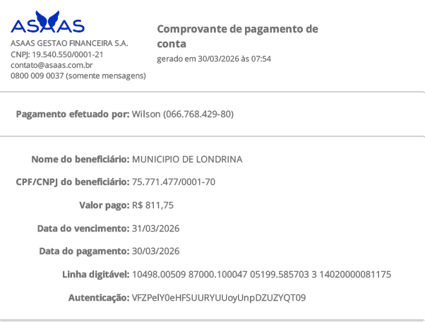 Comprovante de pagamento proc. 0055990-78 — R$ 811,75 pago em 30/03/2026